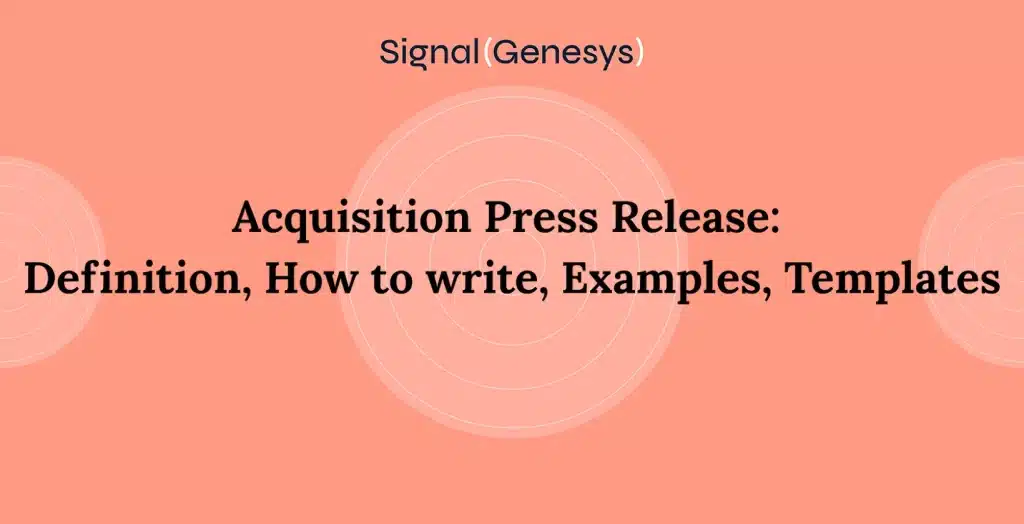 Acquisition press release