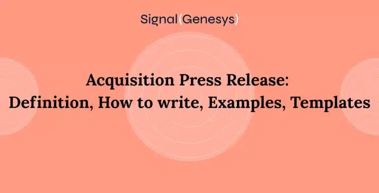 Acquisition press release