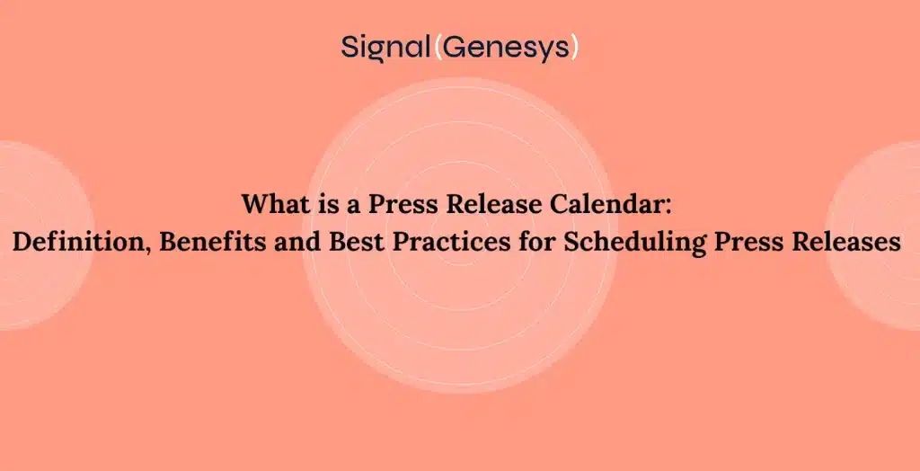 Press release calendar