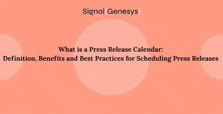Press release calendar